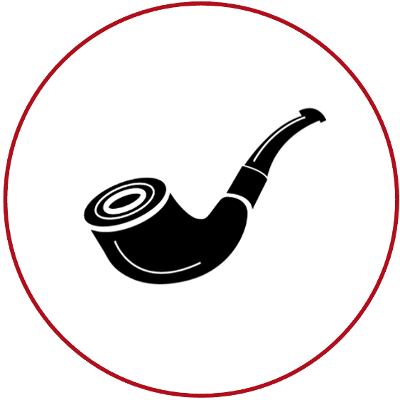 The Bozzy pipe within a crimson ring